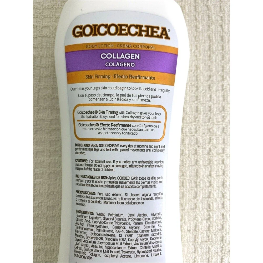 2 Goicoechea Collagen Skin Firming Body Lotion 13.5oz Moisture Varicos Vein Area